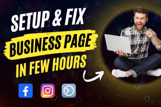 setup and fix meta business manager, link fb and insta, ad account