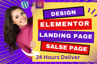 design wordpress elementor landing page, sales page, sales funnel
