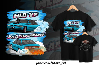 draw car vector illustration for t shirt design