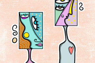 draw digital cubism potrait