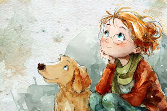 draw children storybook illustration watercolor