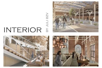 do architectural collage illustration, render, visualisation in photoshop