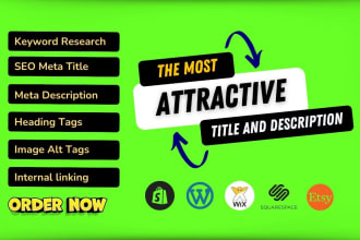 do SEO meta title, description, h1, image alt tags, and internal linking