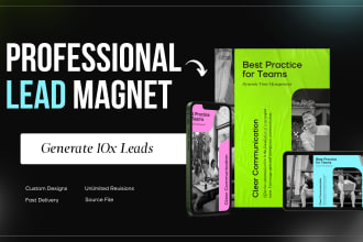 design PDF lead magnet, ebooks, workbook, planner, worksheet
