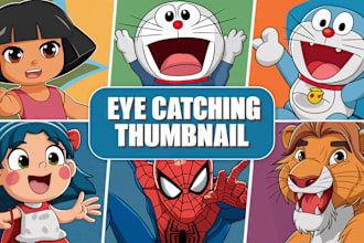 design best youtube cartoon thumbnail and gaming thumbnail