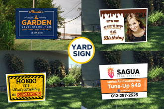 design yards sign, billboard, real estate and campaign sign