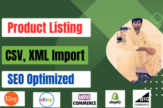 add product upload or import CSV xml to woocommerc, shopify or ecommerce store