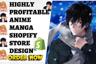 design highly profitable anime shopify anime clothing store manga anime website