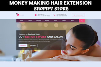 design hair extension shopify store beauty salon website hair dropshipping store