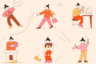 do line style illustration in vector work