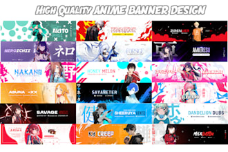 design anime or vtuber youtube,twitch,twitter,discord banner