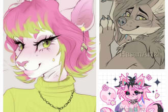 draw furry art character or fursona in any style