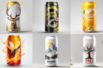 do design premium energy drink, juice soda can label design