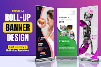 design roll up, retractable, pull up, or pop up banner for your event