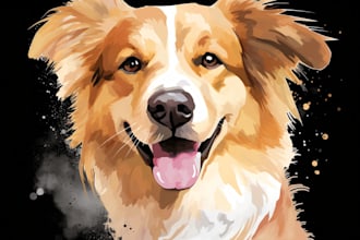 make vector illustration dog cat animal pet drawing portrait