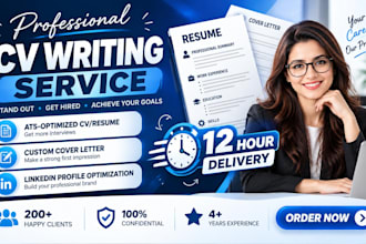 deliver 12 hours professional CV maker and tech resume writing service