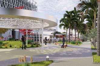 design your landscape or outdoor environment in 3d modeling