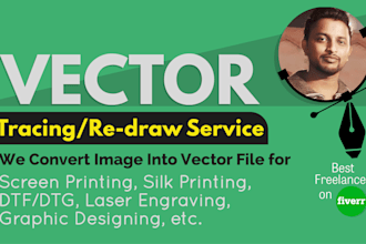 trace or redraw your artwork into a vector