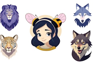 do flat cartoon illustration, animal flat illustration
