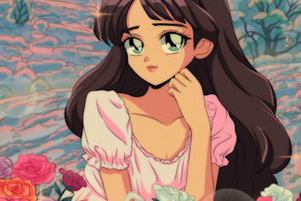 draw anime illustration 90s vibes style