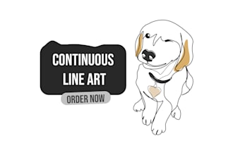 create line art of pet, object, or portrait