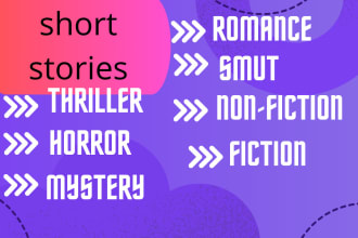 write creative and killer short stories for you in any genre