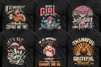 do trendy and retro t shirt graphics with an illustration