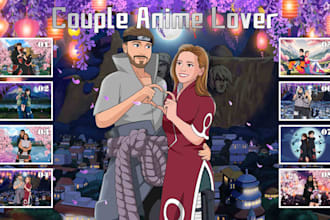 custom you in couple love anime manga style