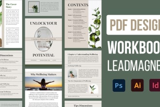 do workbook, worksheet, lead magnet, checklist, and PDF design
