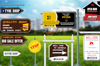 do professional signage design, yard sign, sign board, bandit sign,  bandit sign