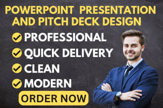 design modern powerpoint presentation and investor pitch deck for your business