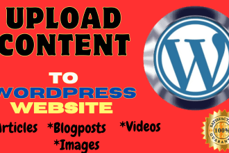 upload content, article, and blog posts to wordpress website