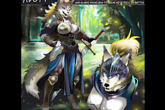 draw fantasy character illustration or custom furry art
