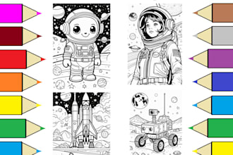 design unique science and space coloring book for adults