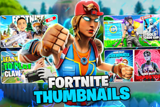 design an amazing fortnite youtube thumbnails in 3hrs
