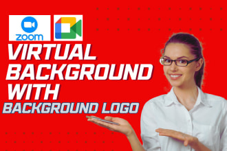 design custom zoom virtual background with logo