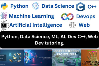 provide expert python and data science tutoring for machine learning, ai, dev c