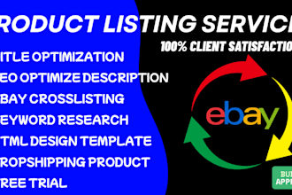 ebay seo listing, etsy listing, shopify, ebay lister, product upload, draft