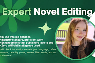 professionally line edit and copy edit your novel