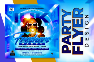 design party, club, event, birthday or concert flyers