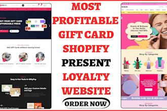 design gift shopify gift card store present store loyalty card shopify website