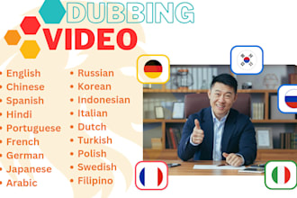 do many languages voice over dubbing and sync video