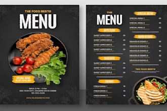 do restaurant menu cards with creative design