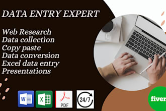 do data entry, web research, email collections, file conversion