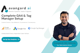 set up google analytics 4, tag manager, conversion tracking