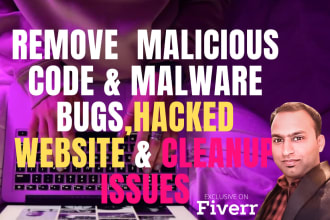 remove malicious code and malware bugs, fix hacked website in wordpress website