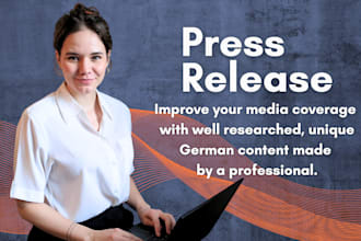 create a high quality german press release with PR expertise