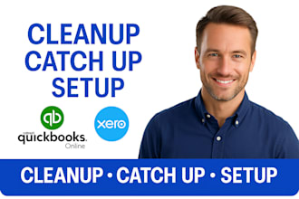 clean up, catch up, and set up quickbooks online or xero