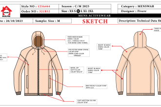 make fashion clothing size chart and measurement spec sheet