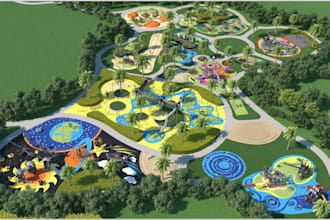 do 2d and 3d playground design for children